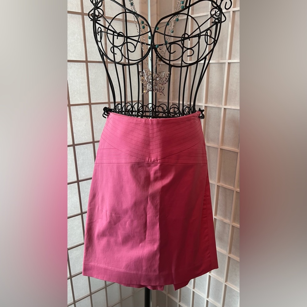 BEBE Gabriella Stitch Detail Skirt Pink NWT
